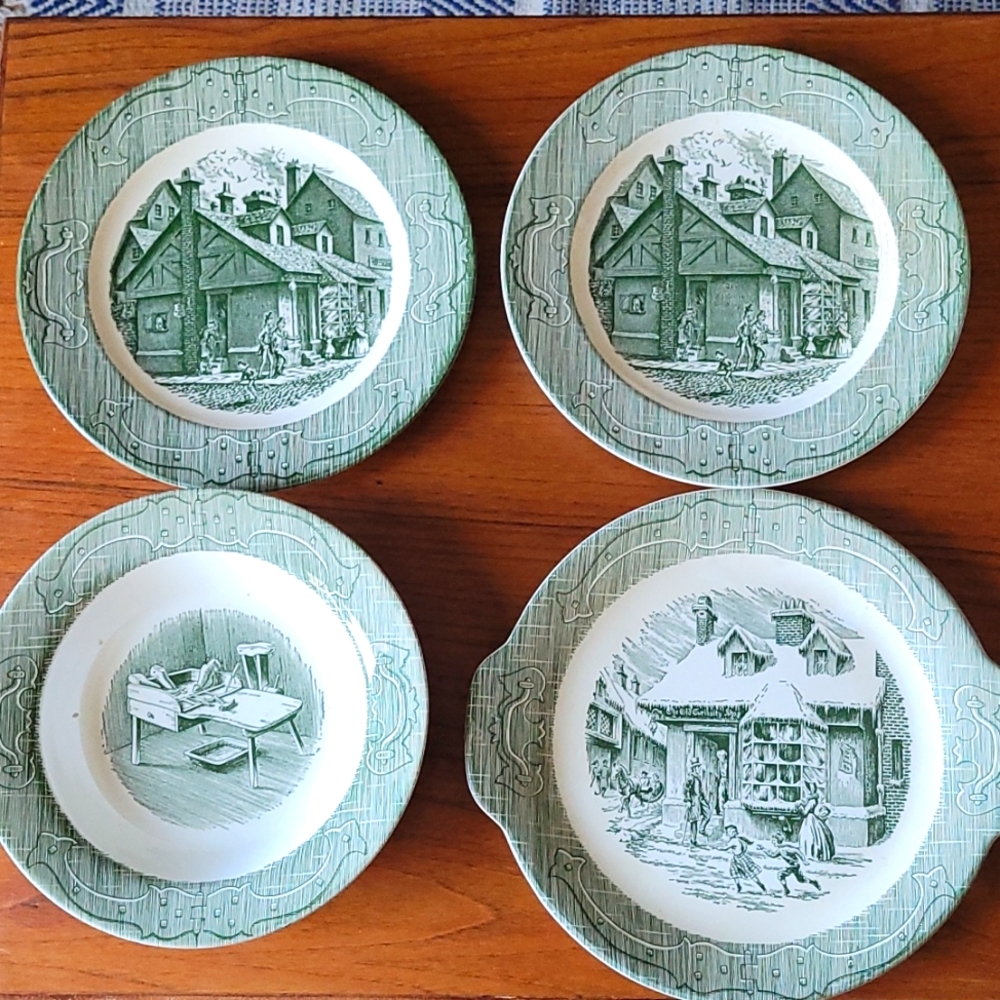 Set of 4 - Old Curiosity Shop Vintage Dishes